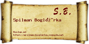 Spilman Boglárka névjegykártya